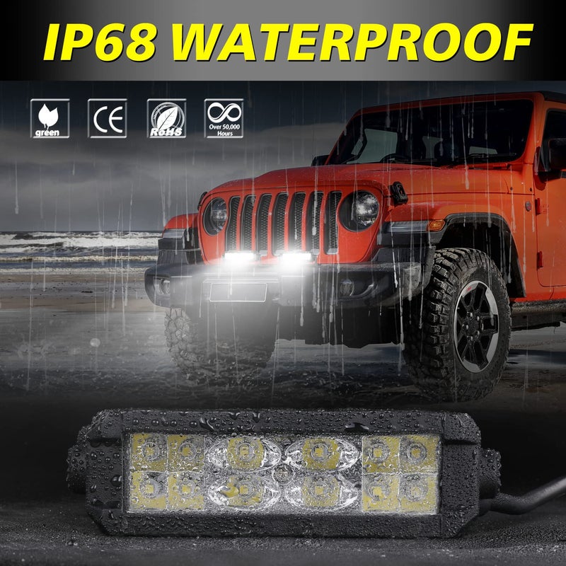 AKD Part Slim LED Light Bar 5 Inch, AKD Part 72W Spot Flood Combo Small LED Pods Off Road Driving Lights Mini LED Light Bar Slim Work Lights for Trucks Motorcycle UTV ATV SUV Dirt Bike Lawn Mower - Image 5